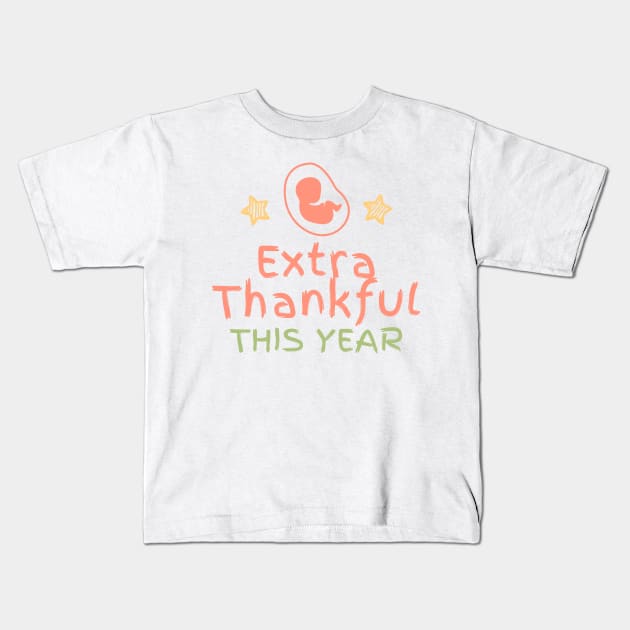 Extra Thankful This Year Kids T-Shirt by dudelinart